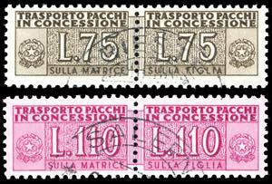 1955 - 75 lire e 110 lire, filigrana stelle ... 
