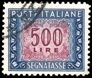 1952 - 500 lire, dent. 13 1/4 x 14, ... 