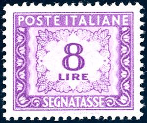 1955 - 8 lire filigrana stelle (112), nuovo, ... 
