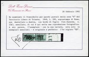 PACCHI POSTALI 1949 - 200 lire, ... 