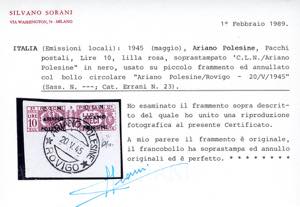 ARIANO POLESINE PACCHI POSTALI ... 