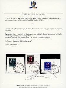 ARIANO POLESINE 1945 - Francobolli ... 