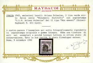 ARIANO POLESINE 1945 - 3 lire ... 