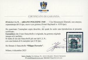 ARIANO POLESINE 1945 - 3 lire ... 