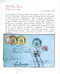 1861 - Falsi per posta: 20 grana ... 