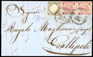 1861 - 1/2 grano carminio, II tavola, coppia ... 