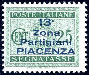 PIACENZA SEGNATASSE 1945 - 25 cent. verde, ... 