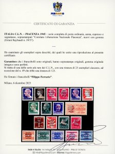 PIACENZA 1945 - Soprastampati ... 