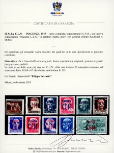 PIACENZA 1945 - Soprastampati ... 