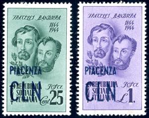 PIACENZA 1945 - 25 e 50 cent. Fratelli ... 