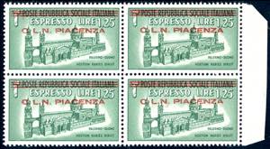 PIACENZA ESPRESSI 1945 - 1,25 lire Monumenti ... 