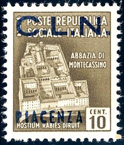 PIACENZA 1945 - 10 cent. Monumenti ... 