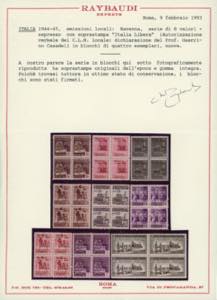 RAVENNA 1945 - Serie completa di 9 ... 