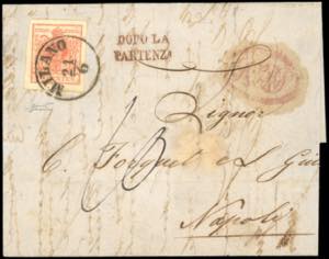 1855 - 15 cent. rosso vermiglio, carta a ... 