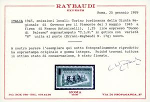 TORINO 1945 - Soprastampati, ... 