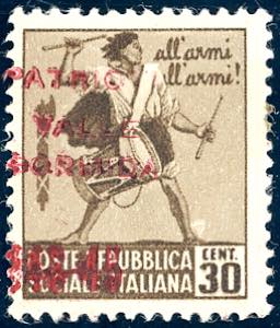 VALLE BORMIDA 1945 - 30 cent., soprastampa ... 
