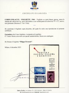 FOGLIETTI 1946 - Foglietto su ... 