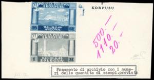 FOGLIETTI 1946 - Foglietto su carta bianca ... 