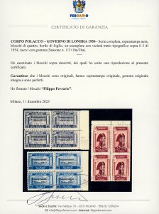 GOVERNO DI LONDRA 1954 - Serie ... 