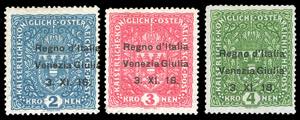 VENEZIA GIULIA 1918 - 2 k., 3 k. e ... 