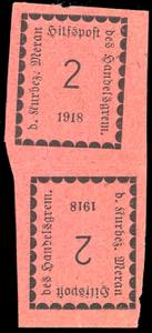 MERANO 1918 - 2 h. rosa coppia verticale ... 