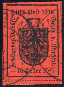 MERANO 1918 - 10 h. rosso mattone, errore ... 