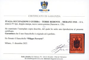 MERANO 1918 - 10 h. arancio IV ... 