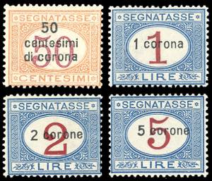 DALMAZIA SEGNATASSE 1922 - Soprastampati, ... 