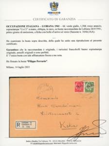 LUBIANA 1941 - 4 d. doppia ... 