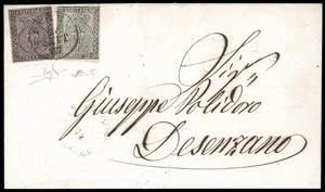 1857 - 10 cent. bianco, 15 cent. rosa (2,3), ... 