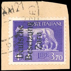 OCCUPAZIONE TEDESCA ZARA 1943 - 3,70 lire ... 