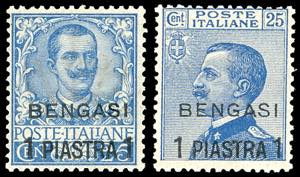 BENGASI 1901/11 - 1  pi. su 25 cent., i due ... 