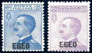 1912 - 25 e 50 cent. soprastampati (1/2), ... 