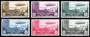 POSTA AEREA 1933 - Zeppelin, serie completa ... 