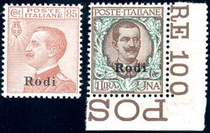 RODI 1922/23 - 85 cent. e 1 lira ... 