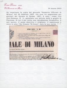 SEGNATASSE PER GIORNALI 1859 - 6 ... 