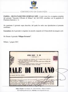 SEGNATASSE PER GIORNALI 1859 - 6 ... 