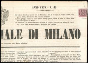 SEGNATASSE PER GIORNALI 1859 - 6 cent. rosa ... 