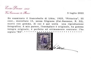 1925 - 55 cent. Pittorica, dent. ... 