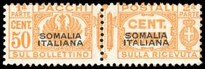 PACCHI POSTALI 1940 - 5 cent. arancio, fasci ... 