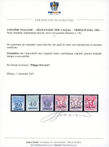 SEGNATASSE PER VAGLIA 1924 - Serie ... 