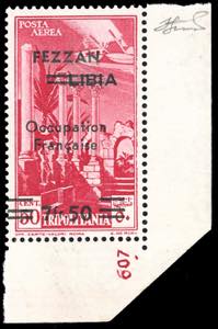 FEZZAN POSTA AEREA 1943 - 7,50 fr. su 50 ... 