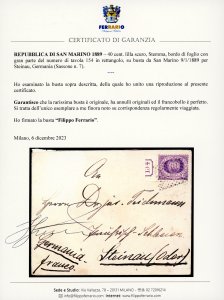 1889 - 40 cent. lilla scuro Stemma ... 