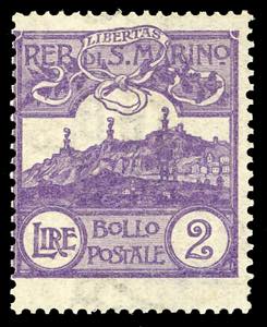 1903 - 2 lire Veduta (44), gomma originale ... 