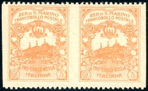 1916 - 20 + 5 cent. Croce Rossa, non emesso, ... 