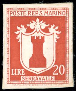 1945 - 20 lire Stemmi (292), prova di colore ... 