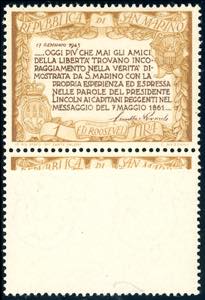 1947 - 1 lira Roosvelt (301), coppia ... 