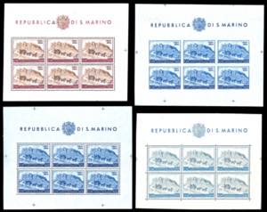 1949/51 - Foglietti U.P.U.,  i quattro ... 