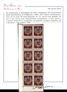 1946 - 10 lire su 50 lire Pro ... 