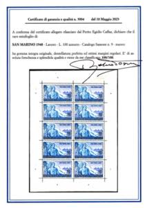 1948 - 100 lire Lavoro, minifoglio ... 